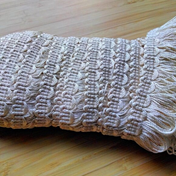Upholstery Gimp Loop Fringe Beige Braided Trim Synthetic Edging Never Used - Picture 2 of 4